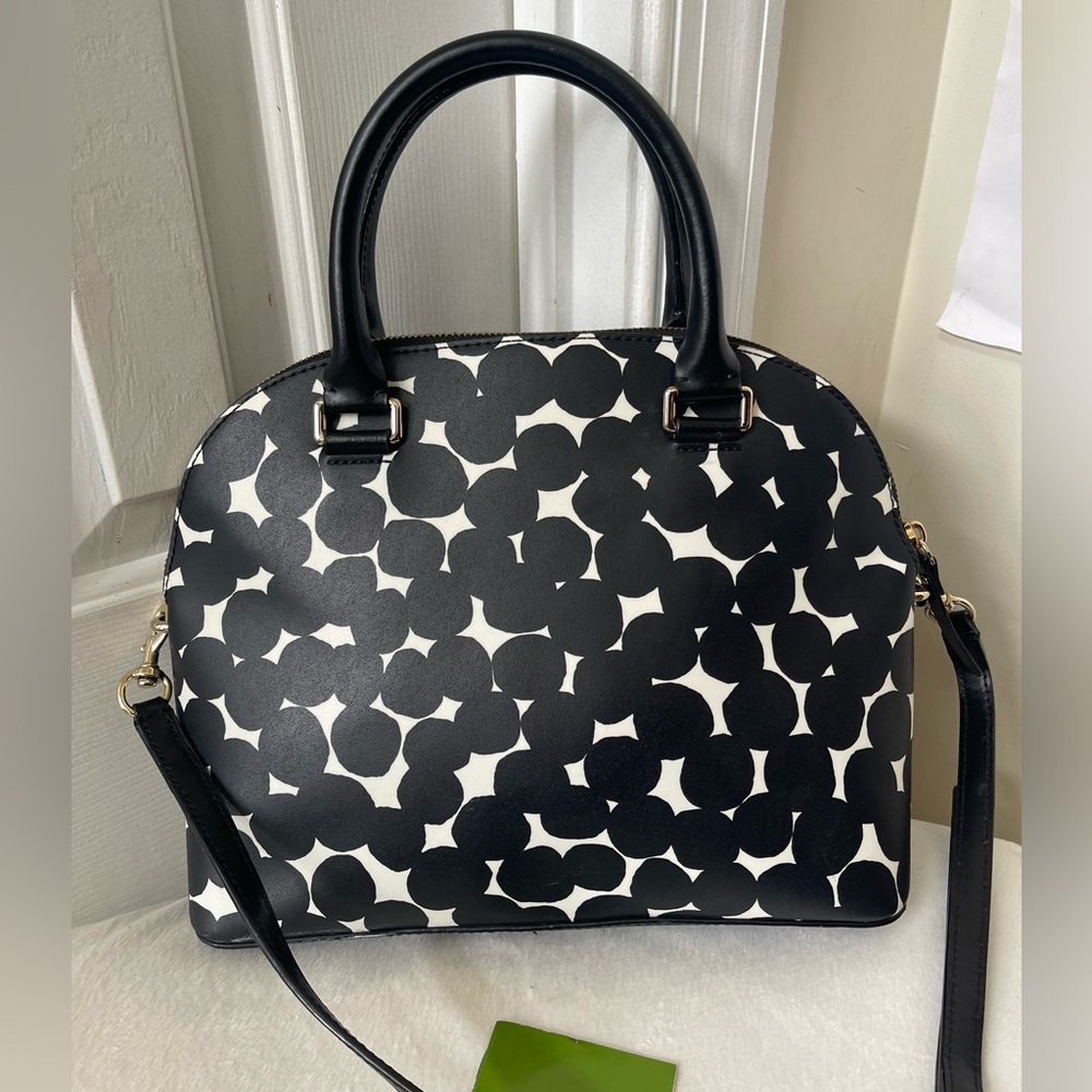 Kate Spade Black and White Polka Dot Satchel like new - Picture 9 of 11